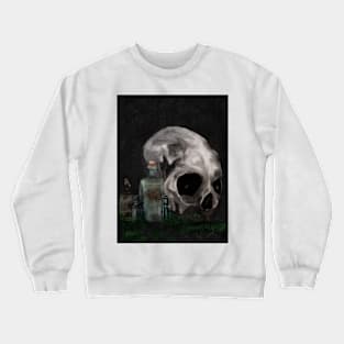 Dark Academia Aesthetic Skull  Apothecary bottles Watercolor Painting Crewneck Sweatshirt